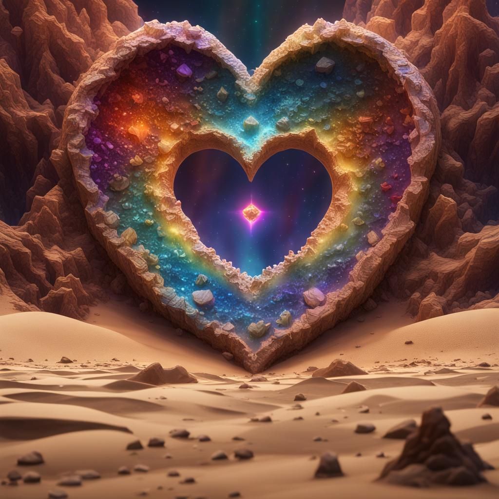 Rainbow Crystal Fox Reflecting Universe in Heart