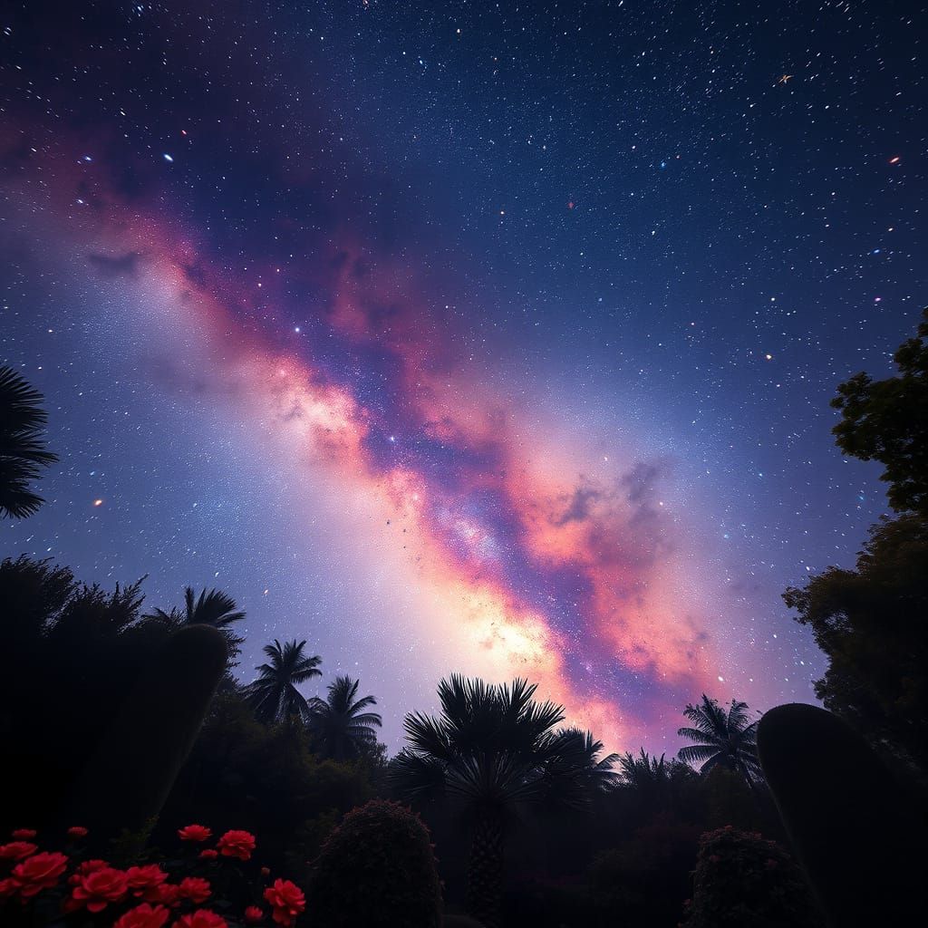 Starry Garden Gaze: Fantasy Concept Art