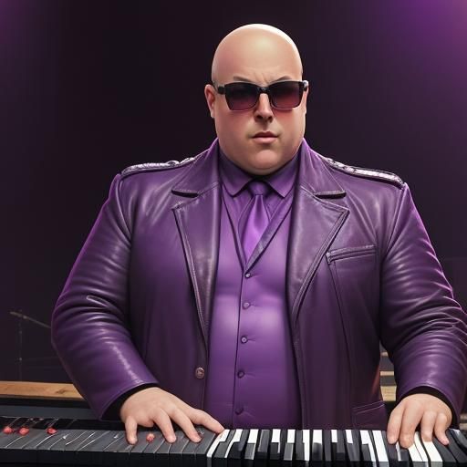 Rock Keyboardist in Comic Book Art Style