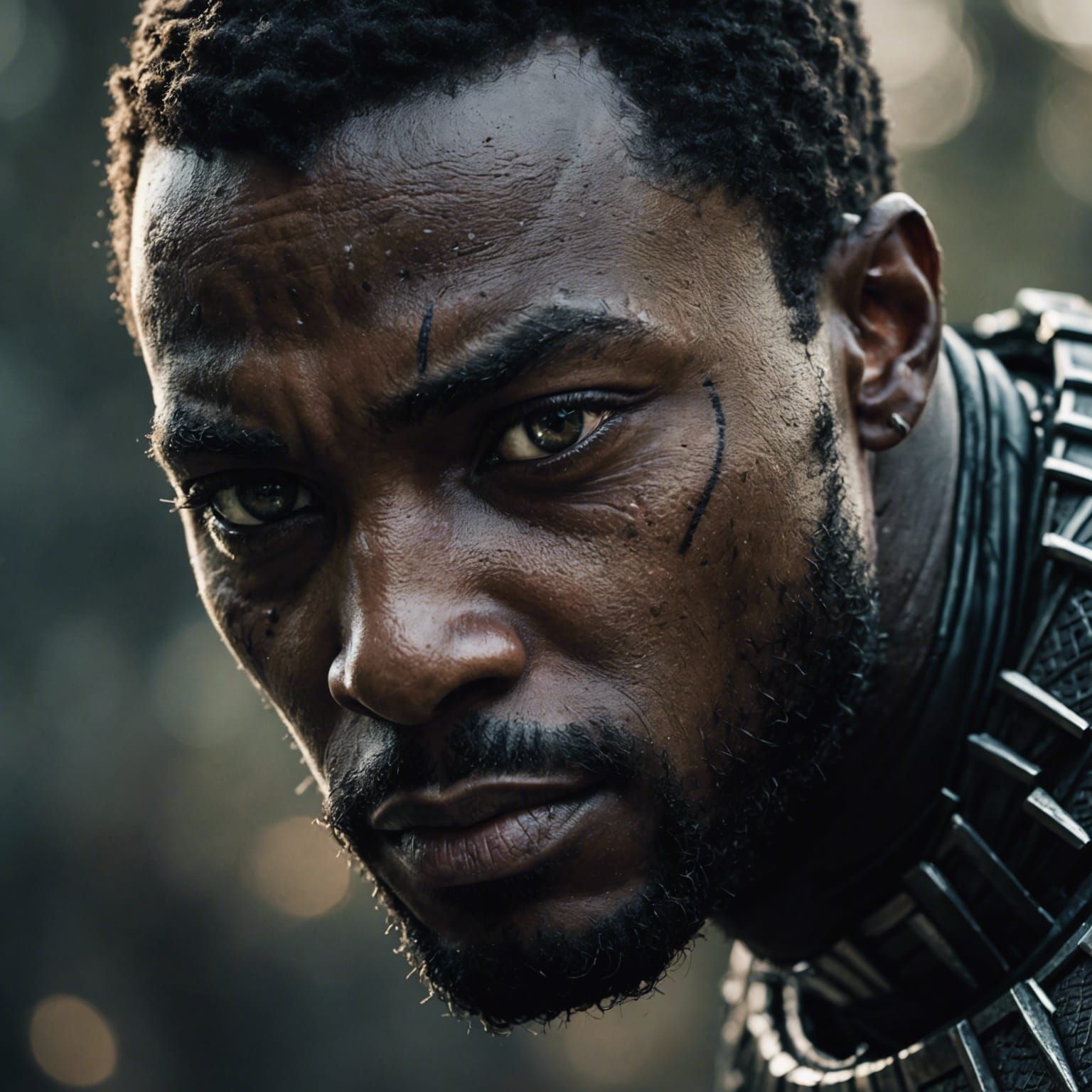 Black Panther Close-Up Portrait in Ambient Light