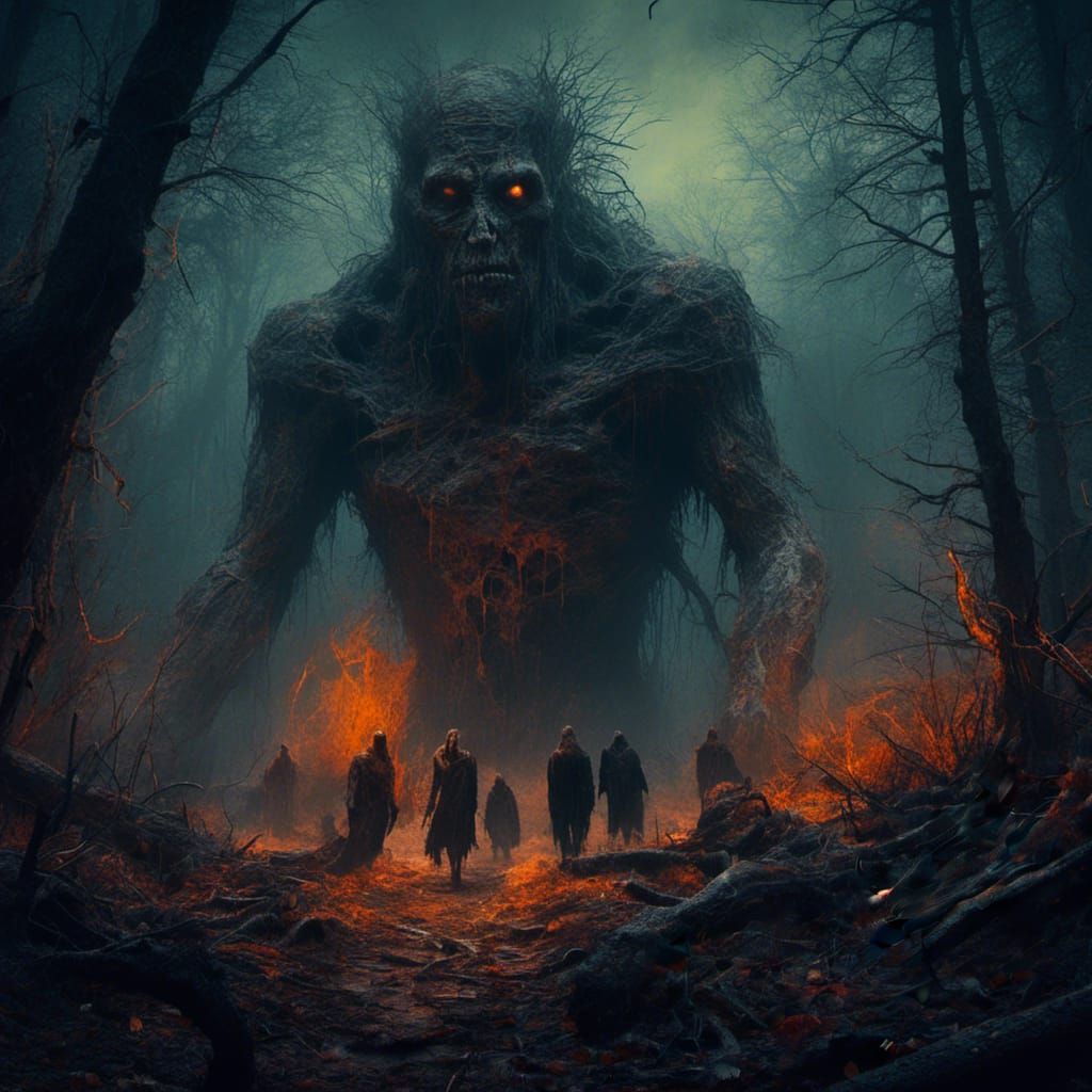 Monster Mash in Dark Surrealism Forest