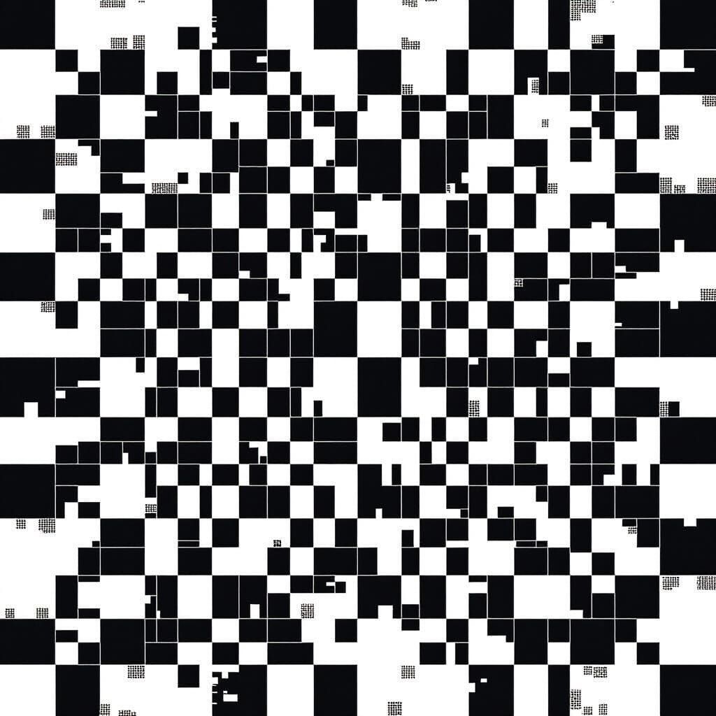 White Noise Bitmap in Geometric Abstraction Style