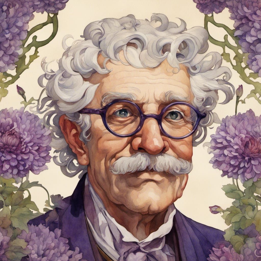 Parisian Grandfather Portrait in Art Nouveau Style