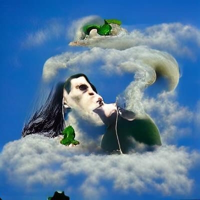 Man Roams Clouds in Dreamlike AI Rendering