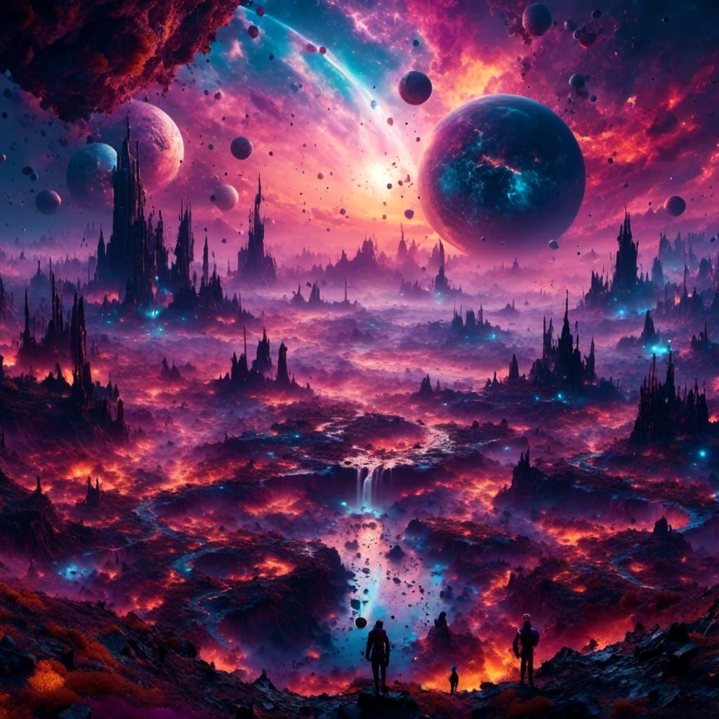 Black Light Earth-Like Planet: Digital Matte Painting