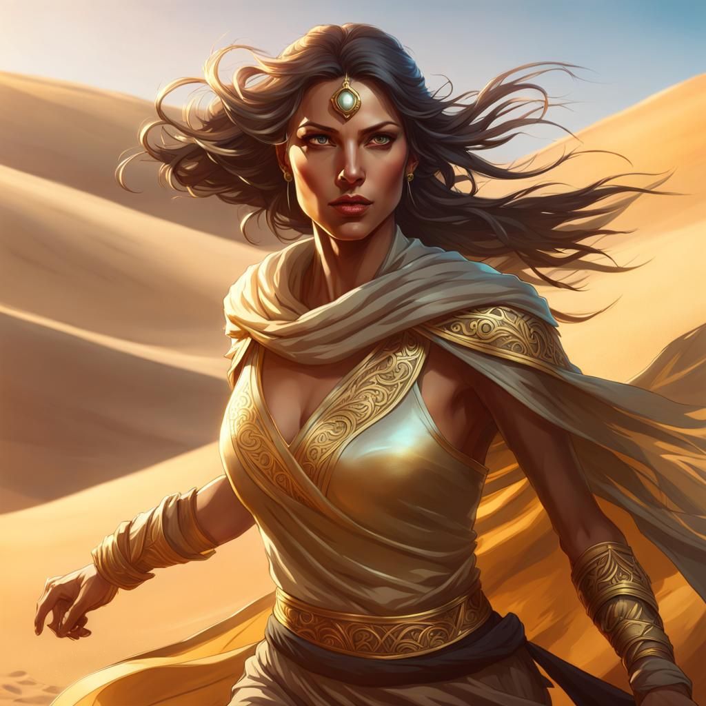 Female Desert Assassin Concept Art in Unreal Engine 5