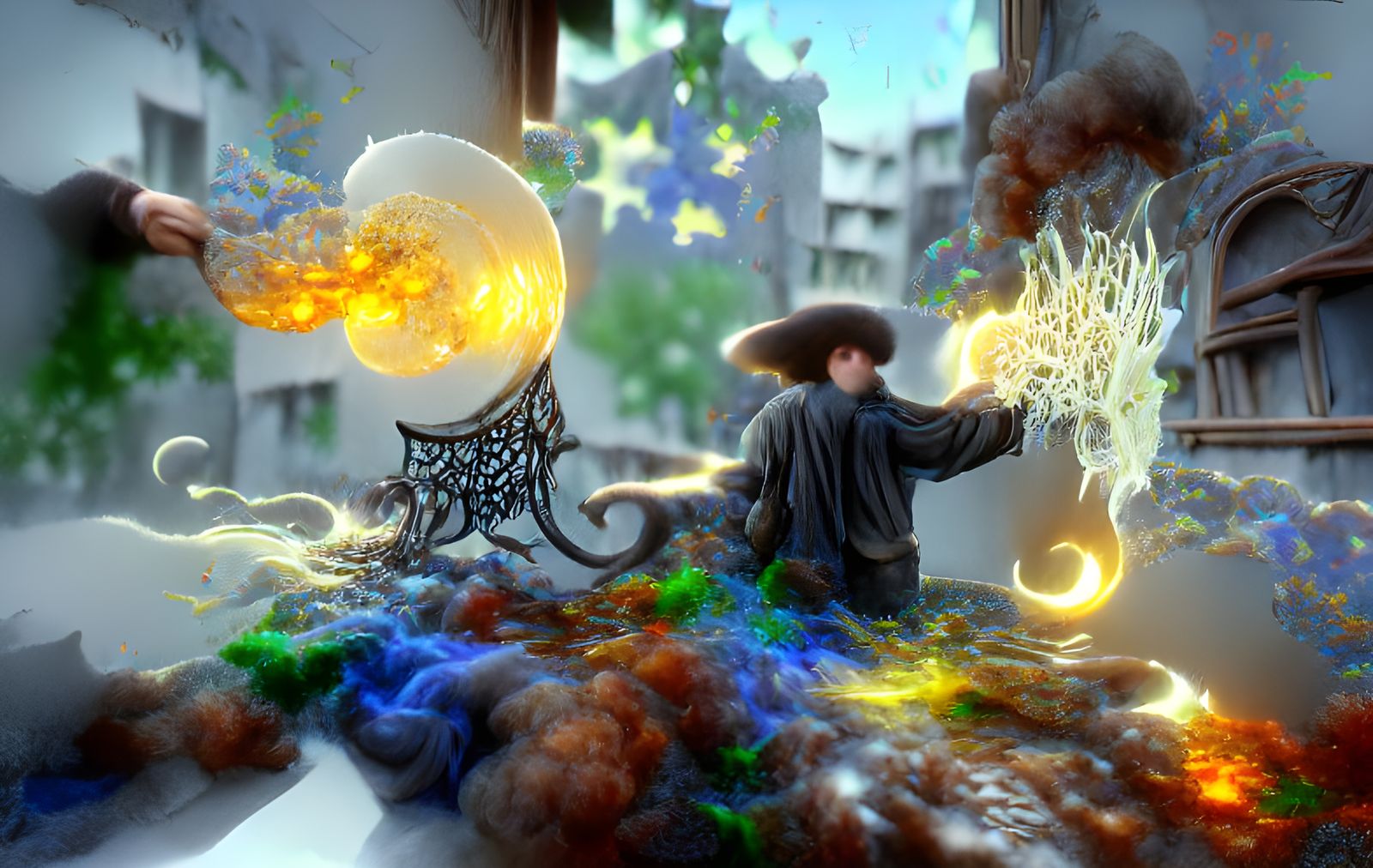 Eldritch Fantasy Scene in Detailed 3D Style