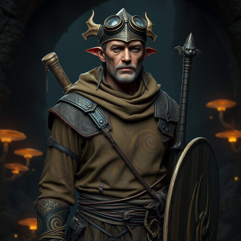 Argonian Adventurer in Dwemer and Telvanni Armor