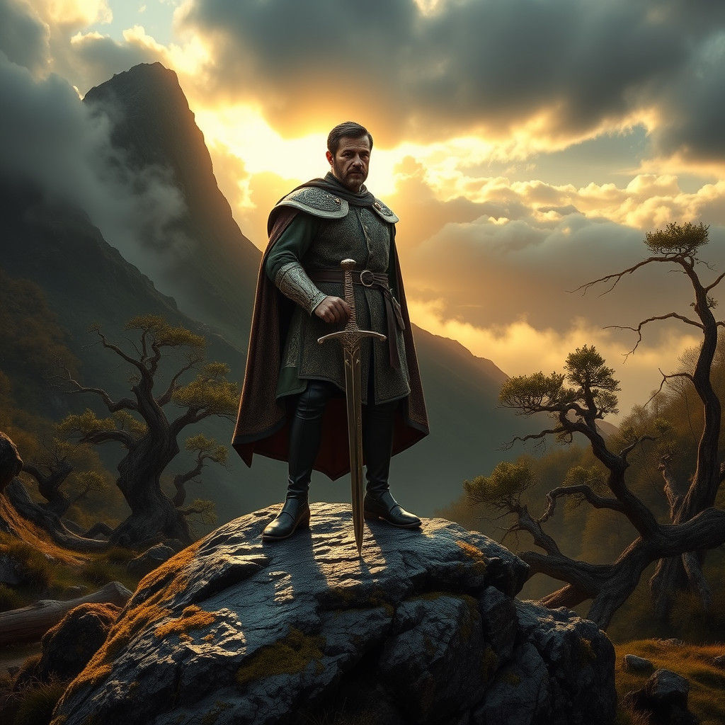 Earl of Gowrie in Highland Landscape, Matte Painting