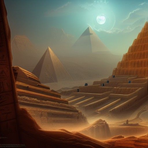 Detailed Matte Painting of Egyptian Gods