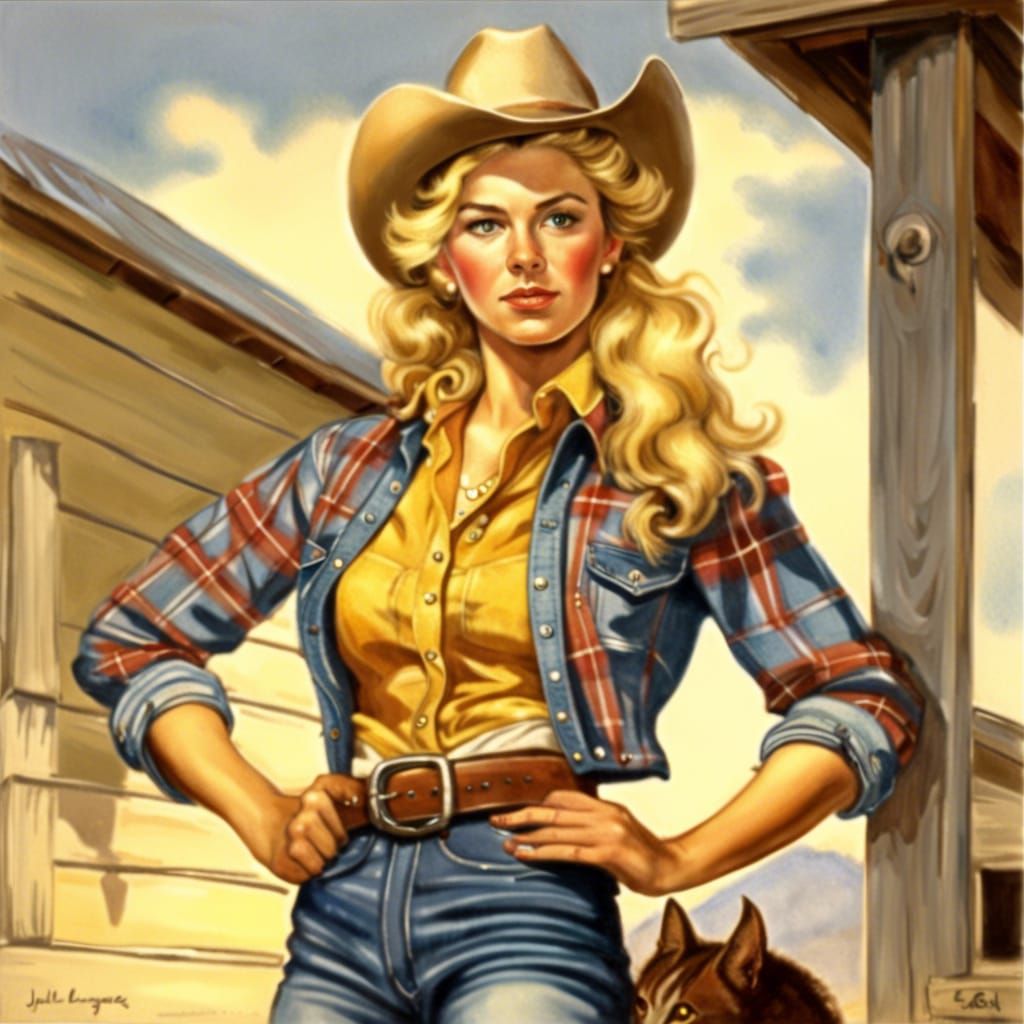 Cowgirl Gunfighter in Wild West Style