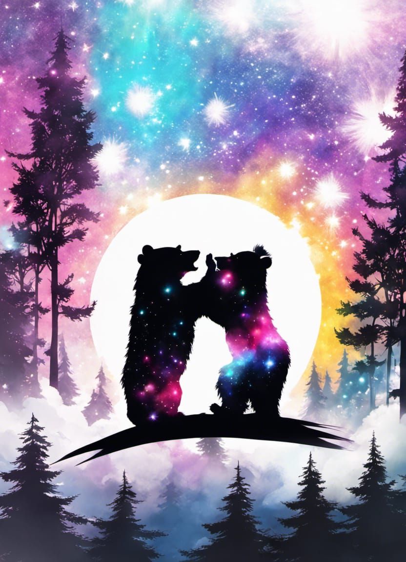 Bear Hug Witch Silhouette in Fantasy Realism