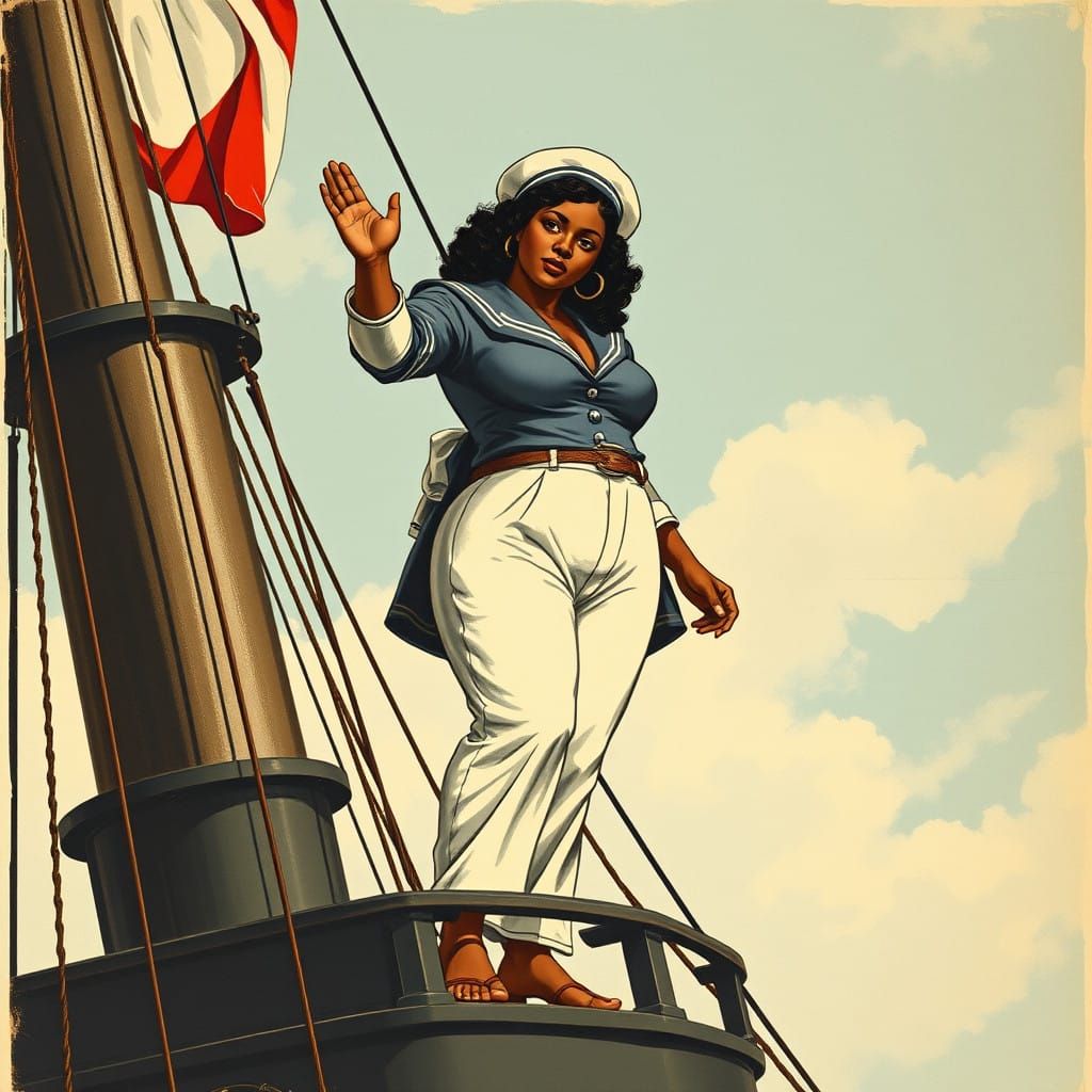 Sensual Sailor's Siren on Ironclad Warship