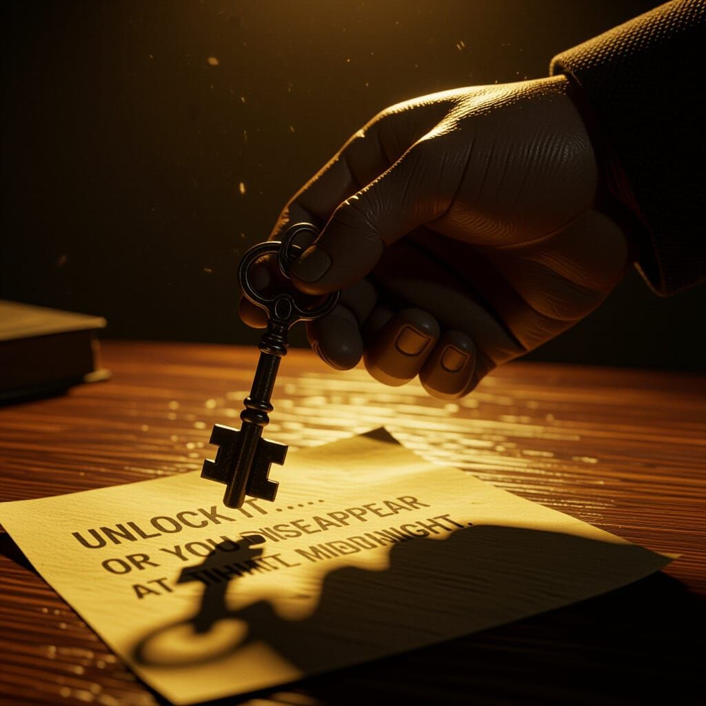 Shaking Hand Holding Key: Cinematic Mystery