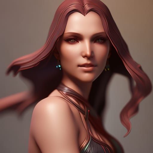 Gaia Portrait in Hyperdetailed Art Nouveau Style