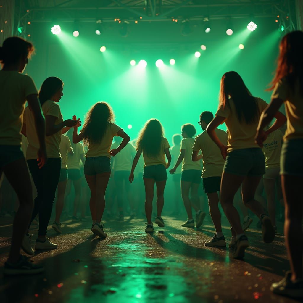 Vibrant Funk Dance Party in Ultra-Realistic Style