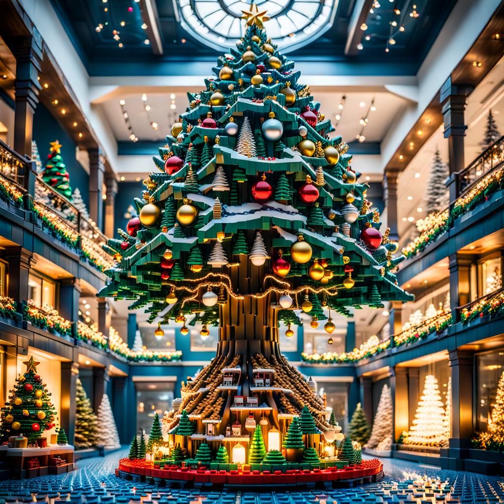Surreal Lego Christmas Tree: An Upside-Down Nordic Wonder