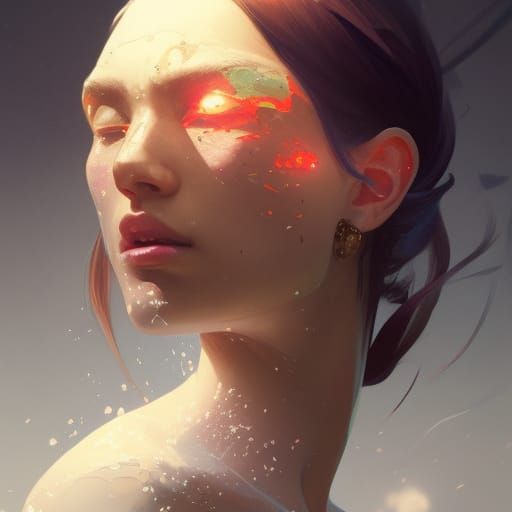 Detailed Kijin Demon Portrait in Volumetric Lighting