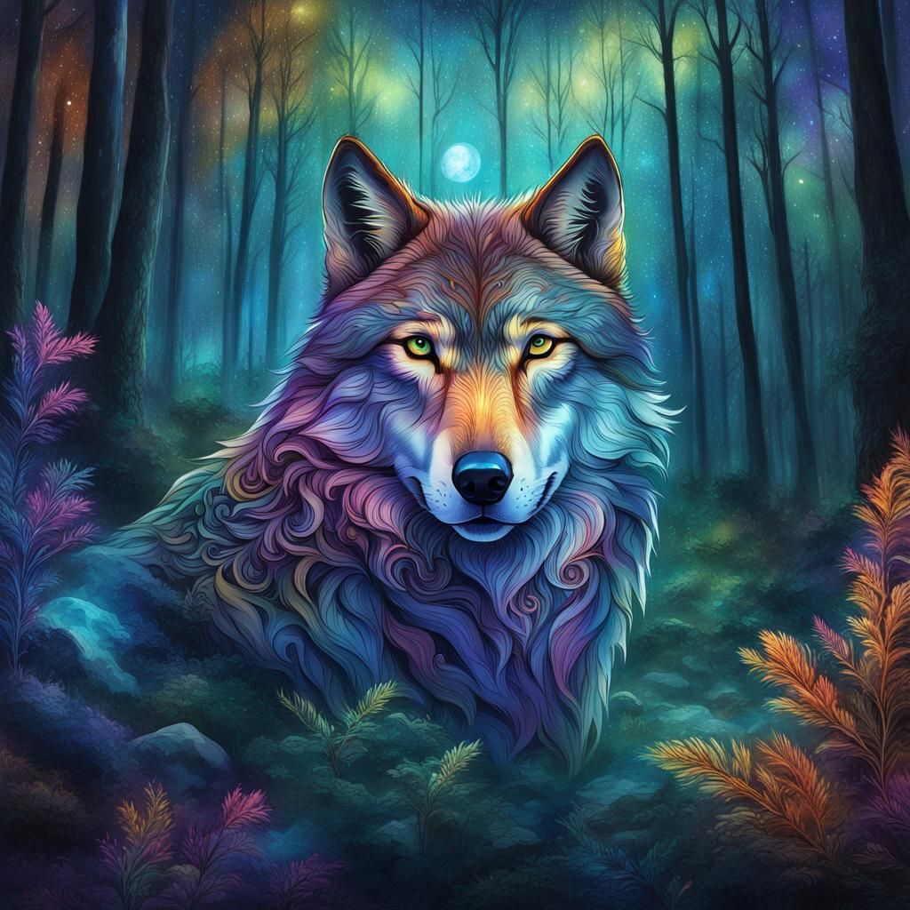 Enchanting Wolf Guardian of the Forest