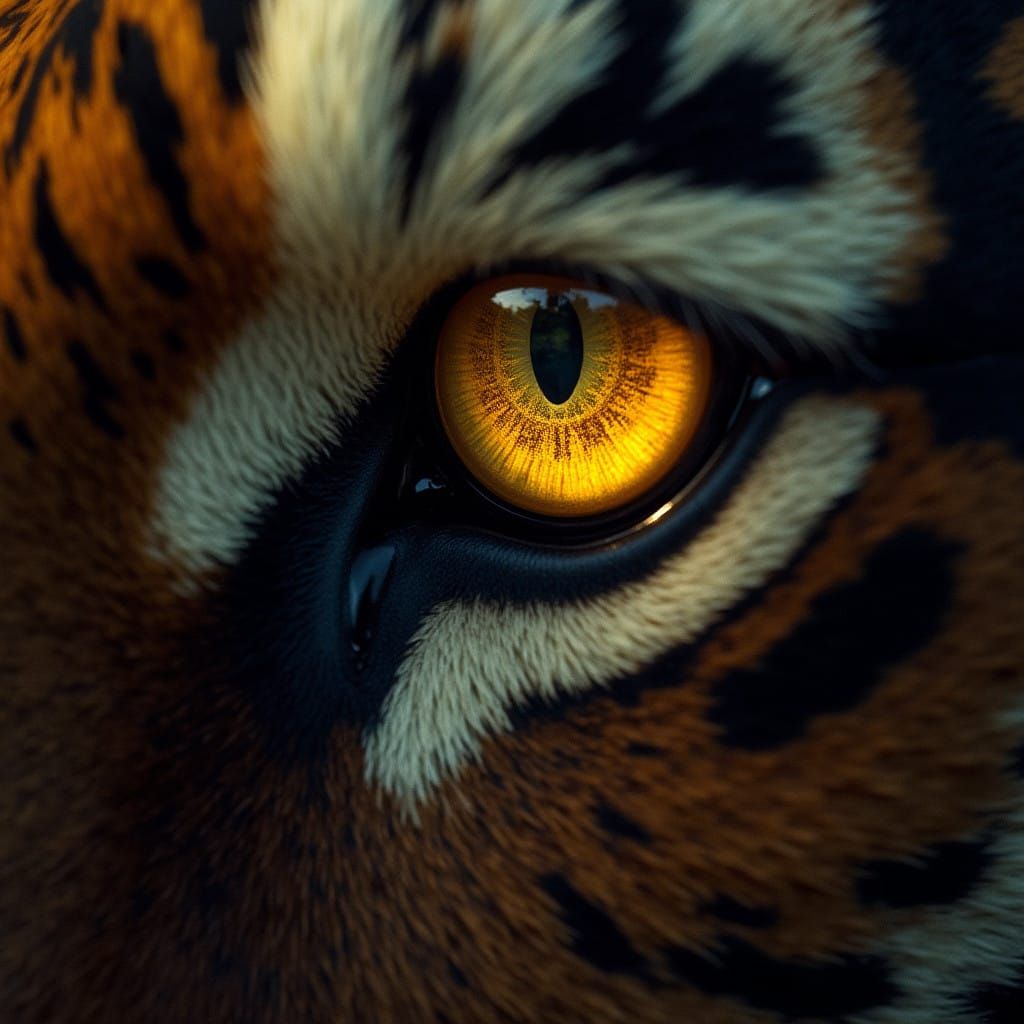 A Golden Tiger's Eye Reflects Sorrowful Depths