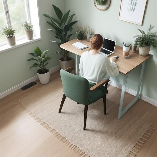 Cozy Home Office: Flexible Workspace for Well-being