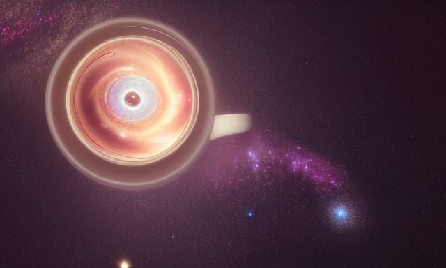 Galaxy in Teacup: Detailed Digital Matte Painting