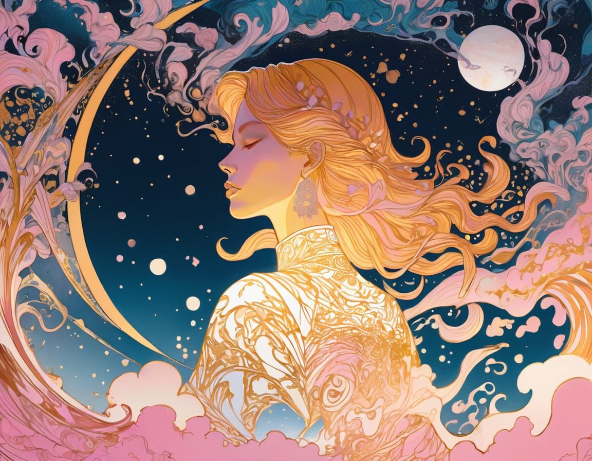 Vivid Liquid Ink Portrait of a D&D Character