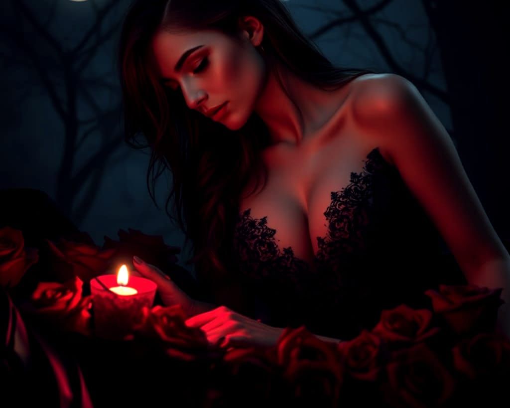 Moonlit Vampiress Whispering Promises