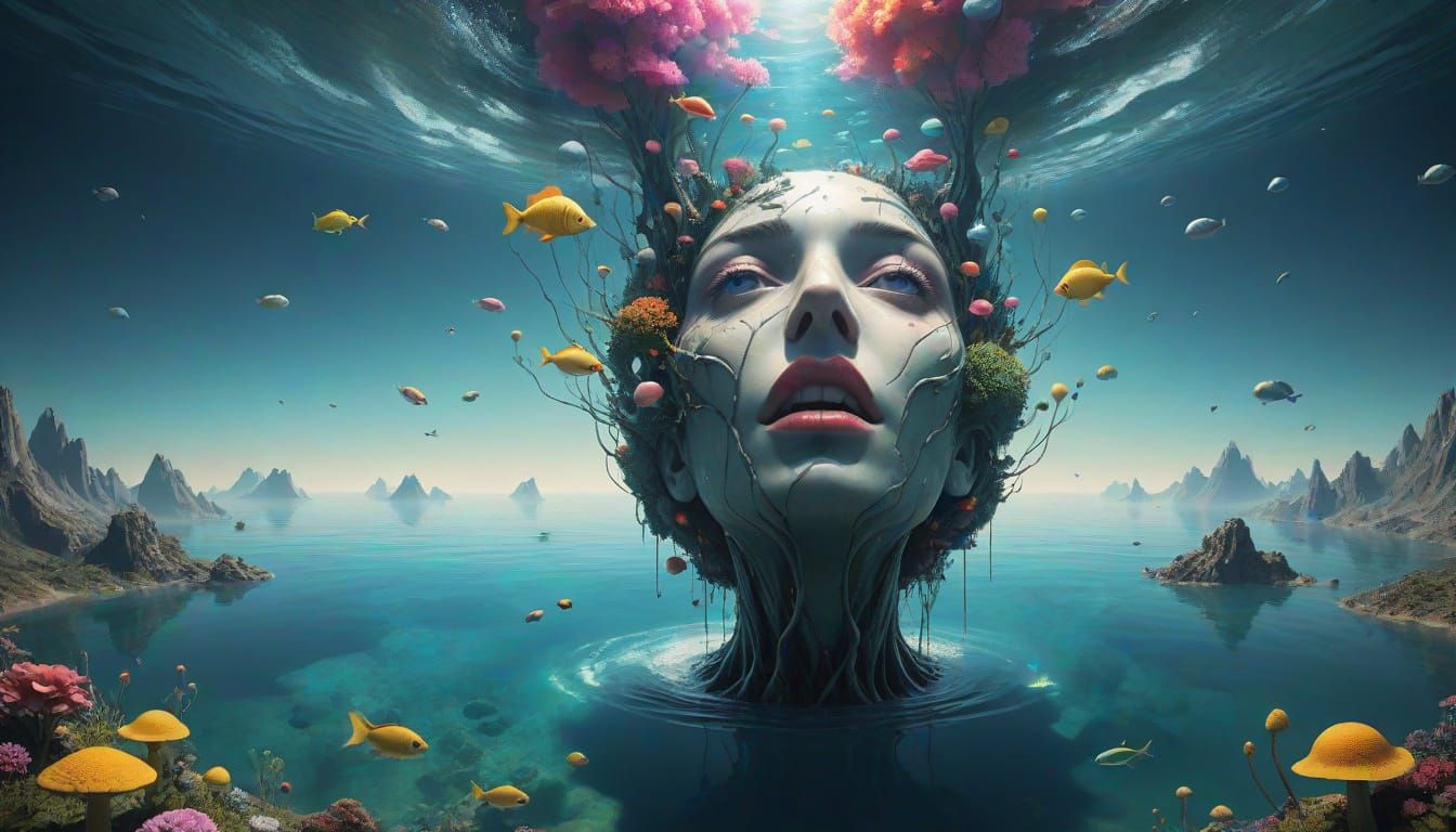 Surreal Optical Illusion with Dreamlike Imagery