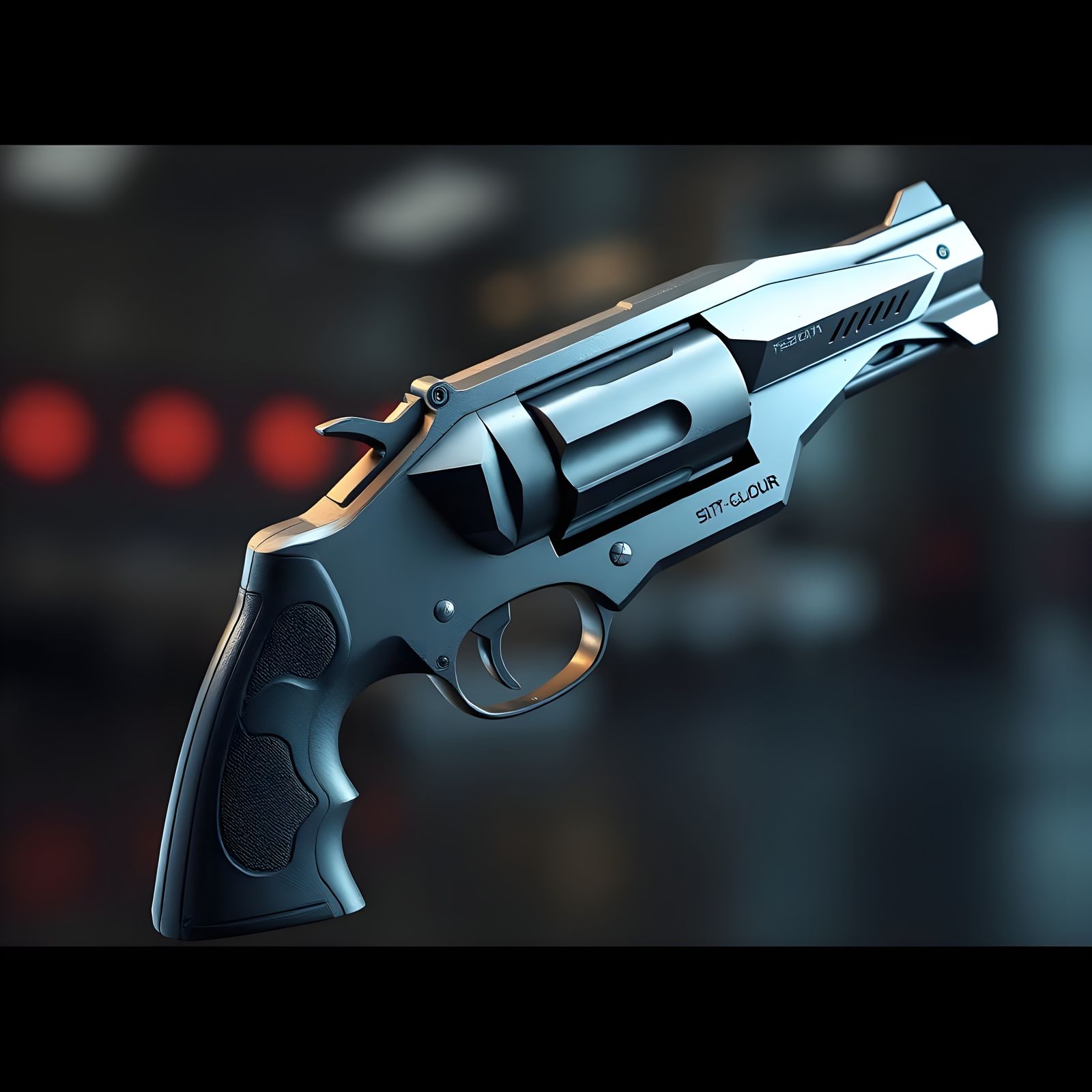 Sleek Futuristic Revolver in 3D Rendering
