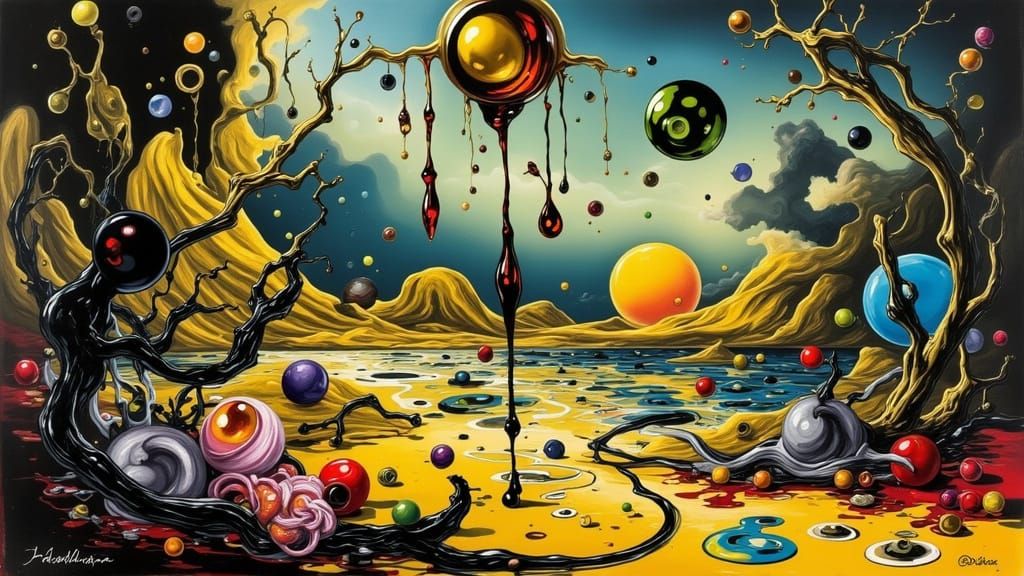 Surreal Alien Landscape in Art Nouveau Style