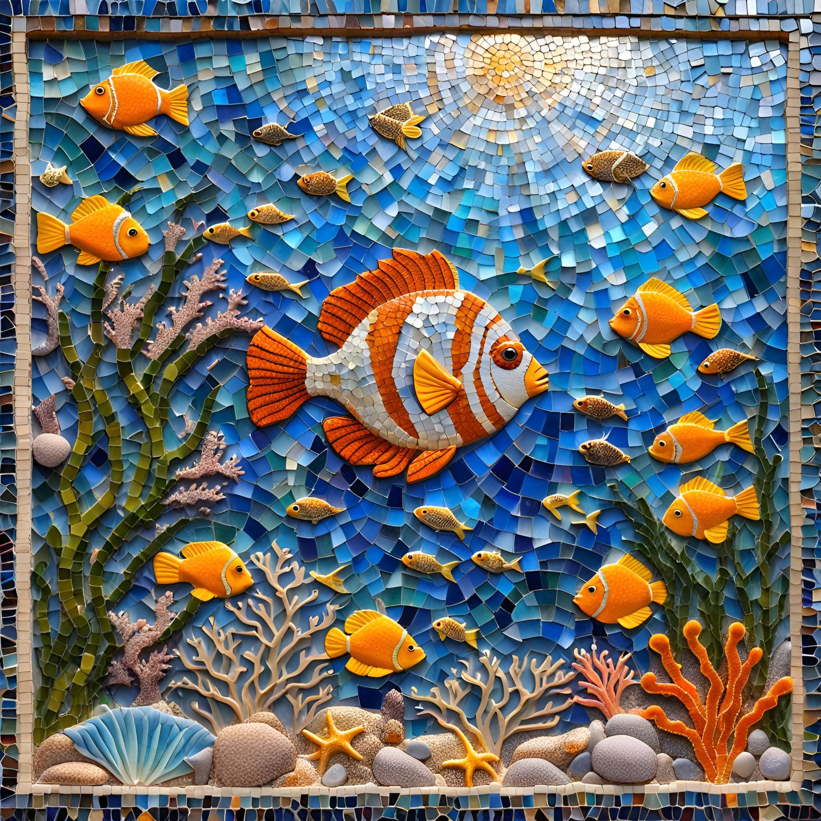 Underwater Mosaic Art Inspired by Gaudi