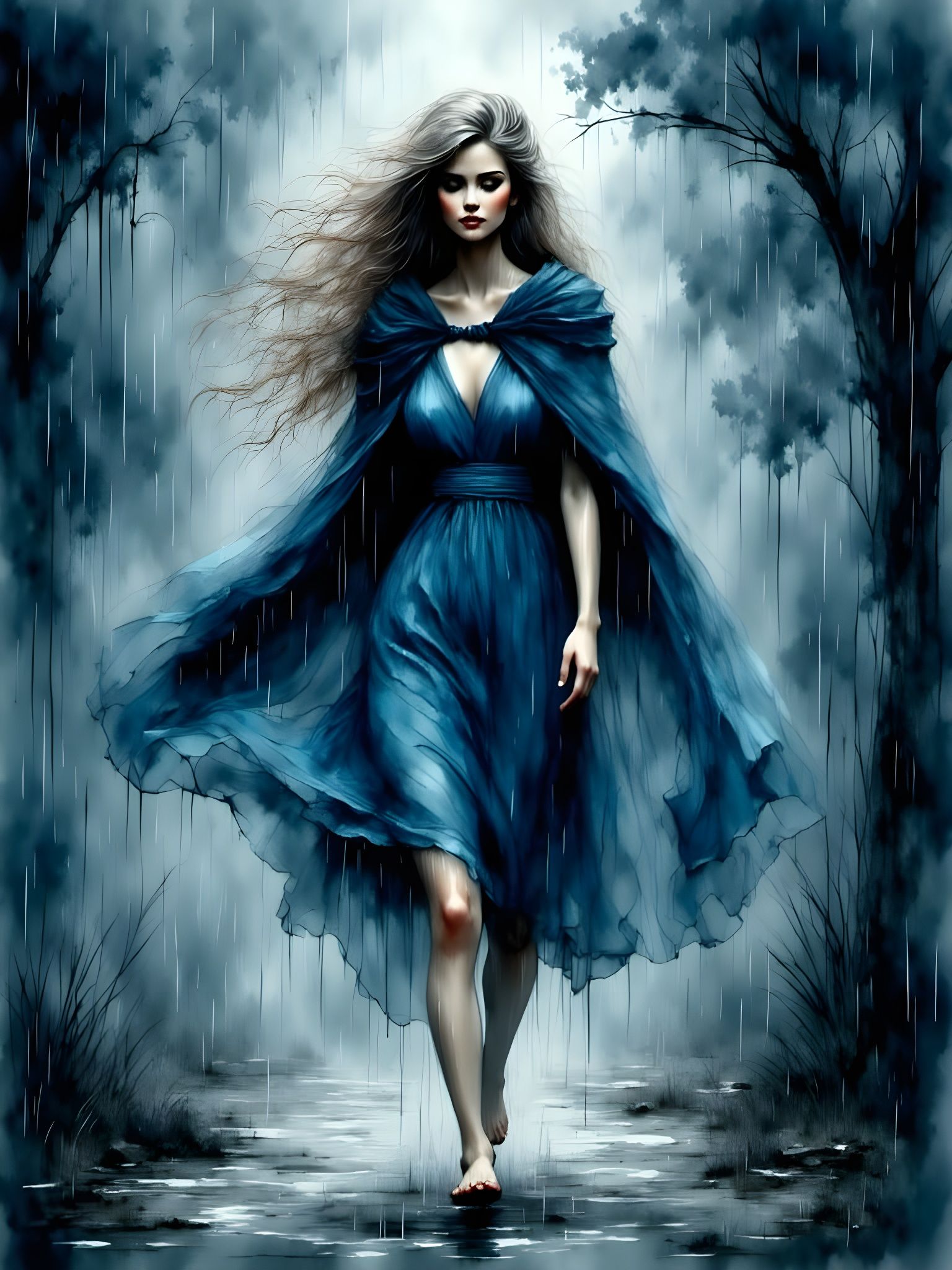 Goddess Caught in Summer Storm