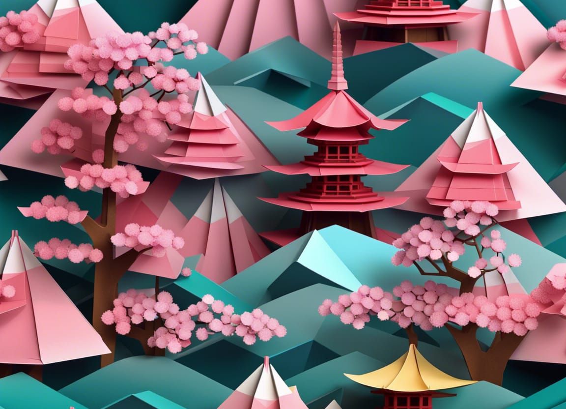 Origami landscape.