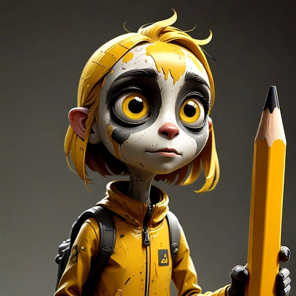Female Pencil With Eyes