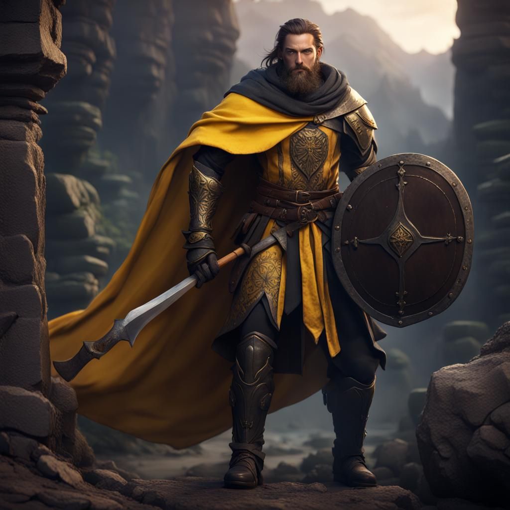 Dark Paladin with Axe: Fantasy Concept Art