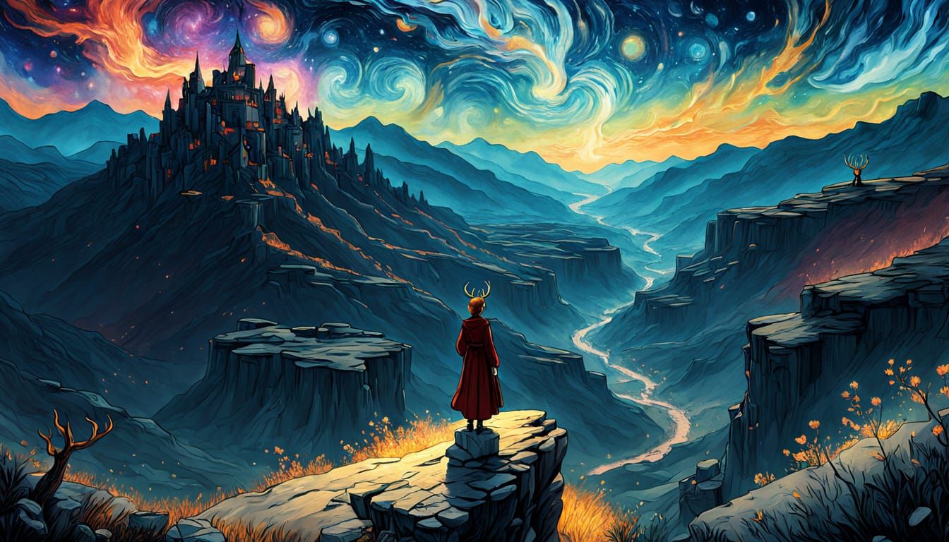 Renaissance Surrealism: Woman, Phoenixes, and Cosmic Antlers