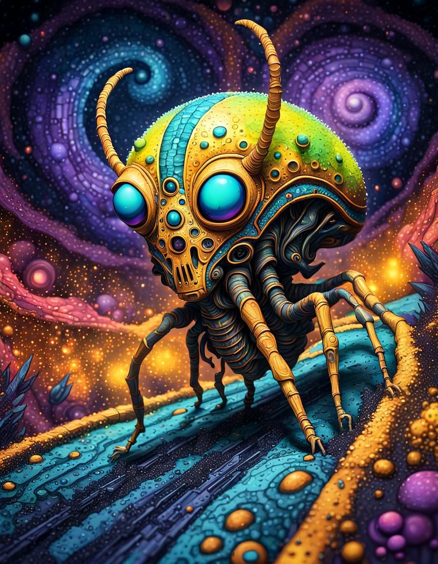 Alien Bug Monsters in Graffiti Art Style