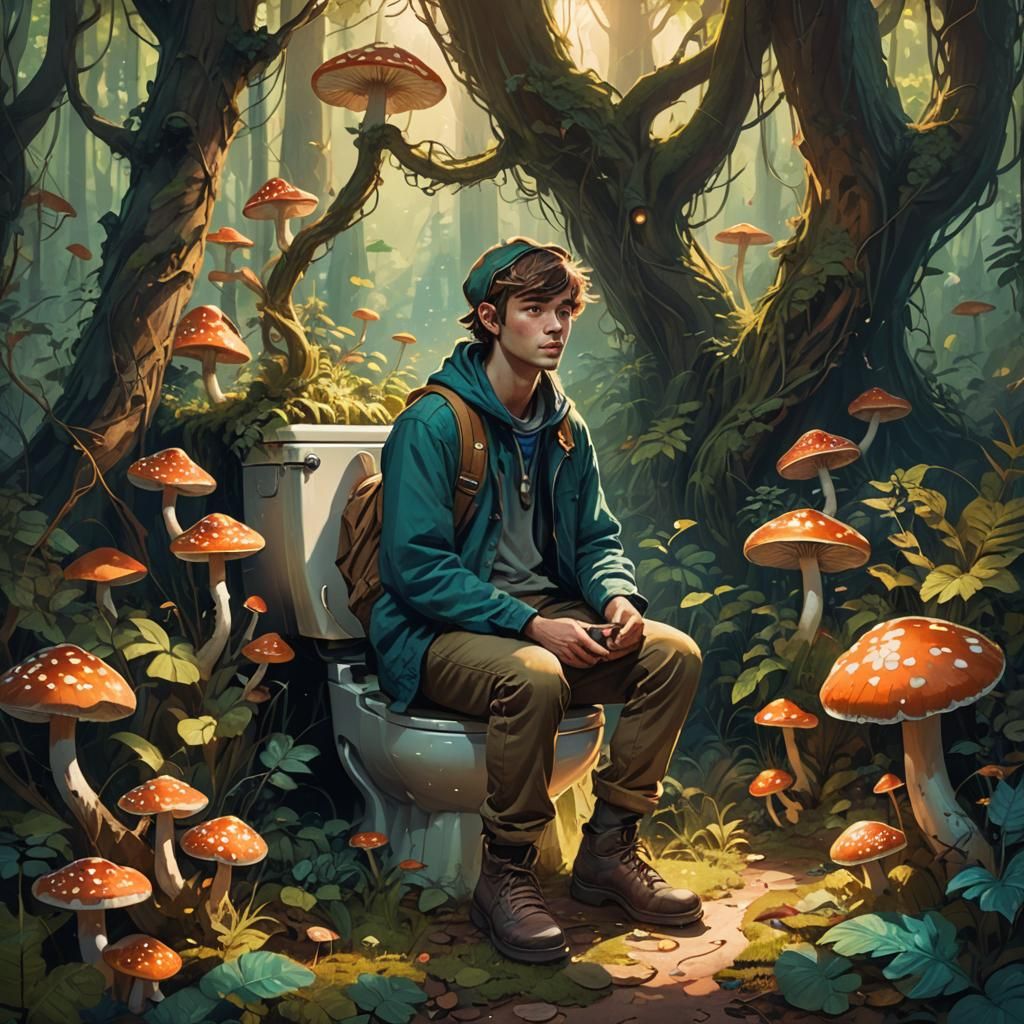Mystical Forest Toilet Concept Art