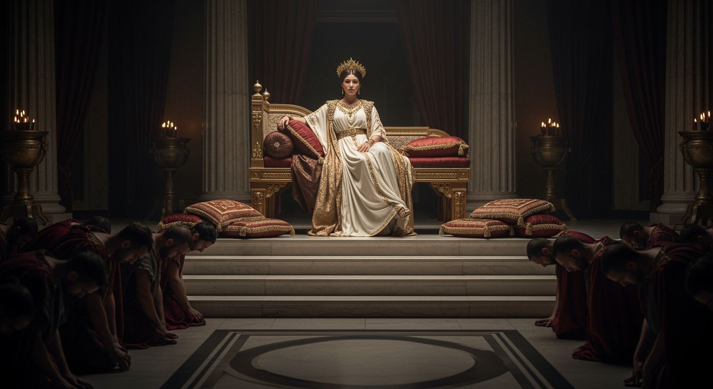 Roman Empress in Imperial Palace Throne Room