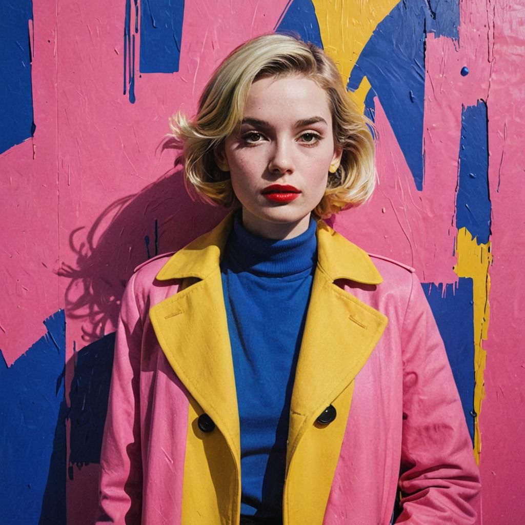 Invisible Woman in Yellow Coat: A Pop Art Vision