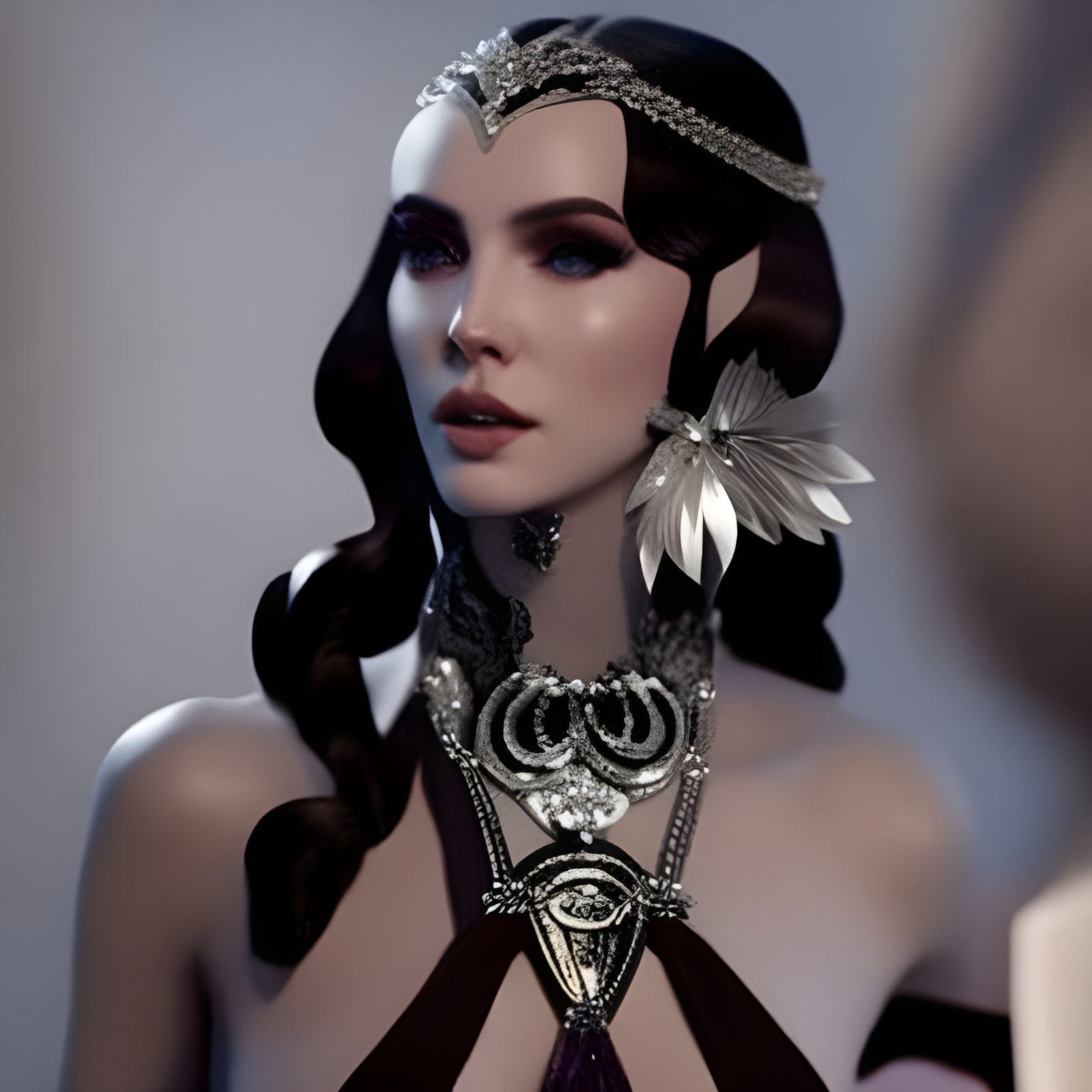 Goddess Portrait in Art Nouveau Style