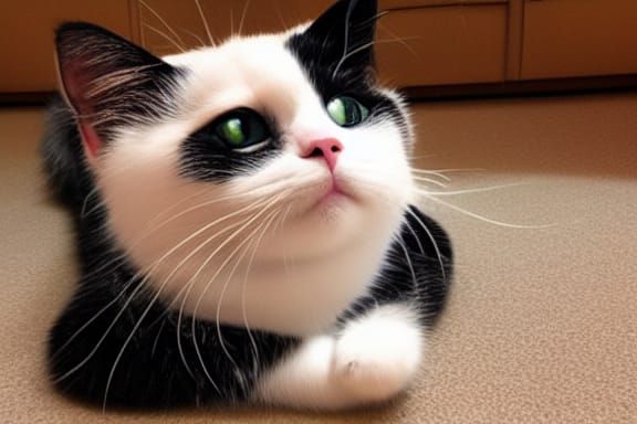 Playful AI-Generated Image of a Silly Cat