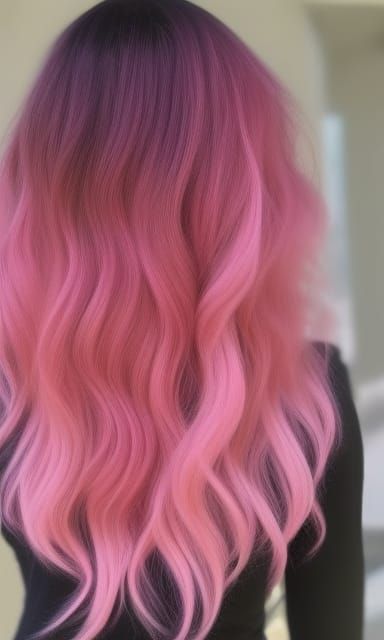 Beautiful Woman with Pink Hair