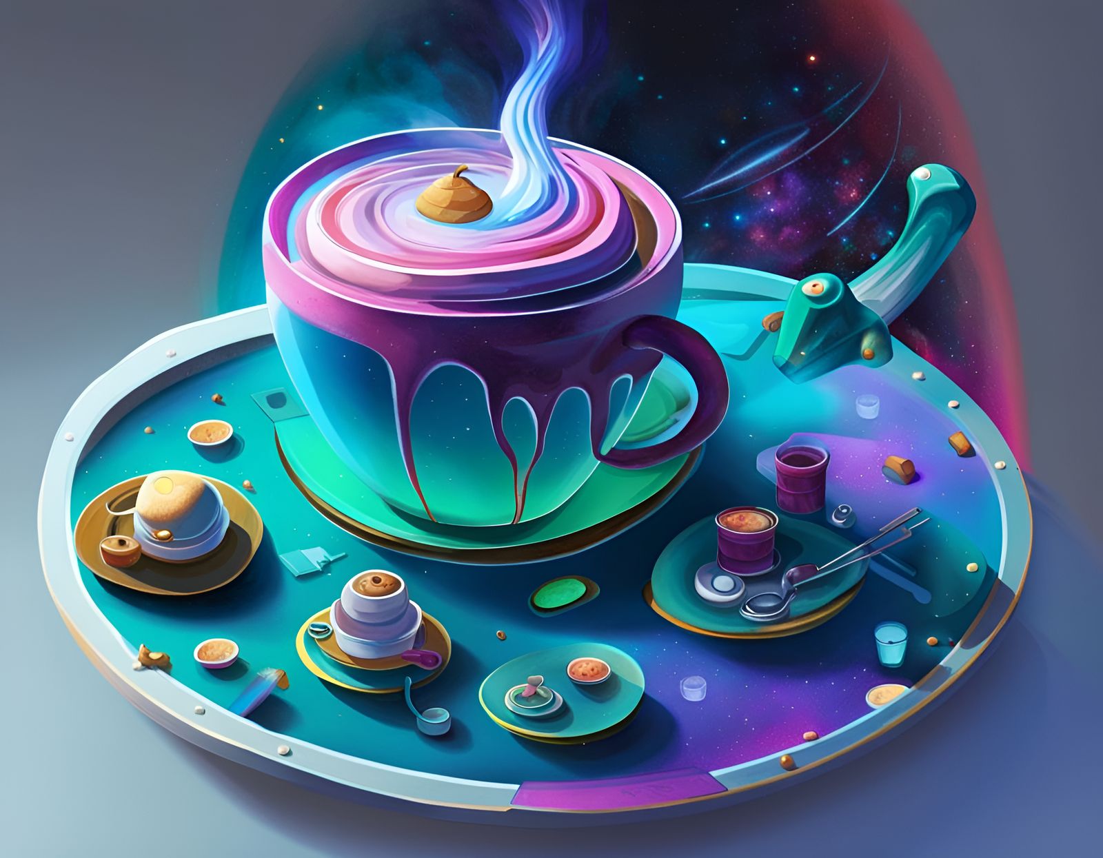 Cosmic Candy Café: Extraterrestrial Coffee in Space