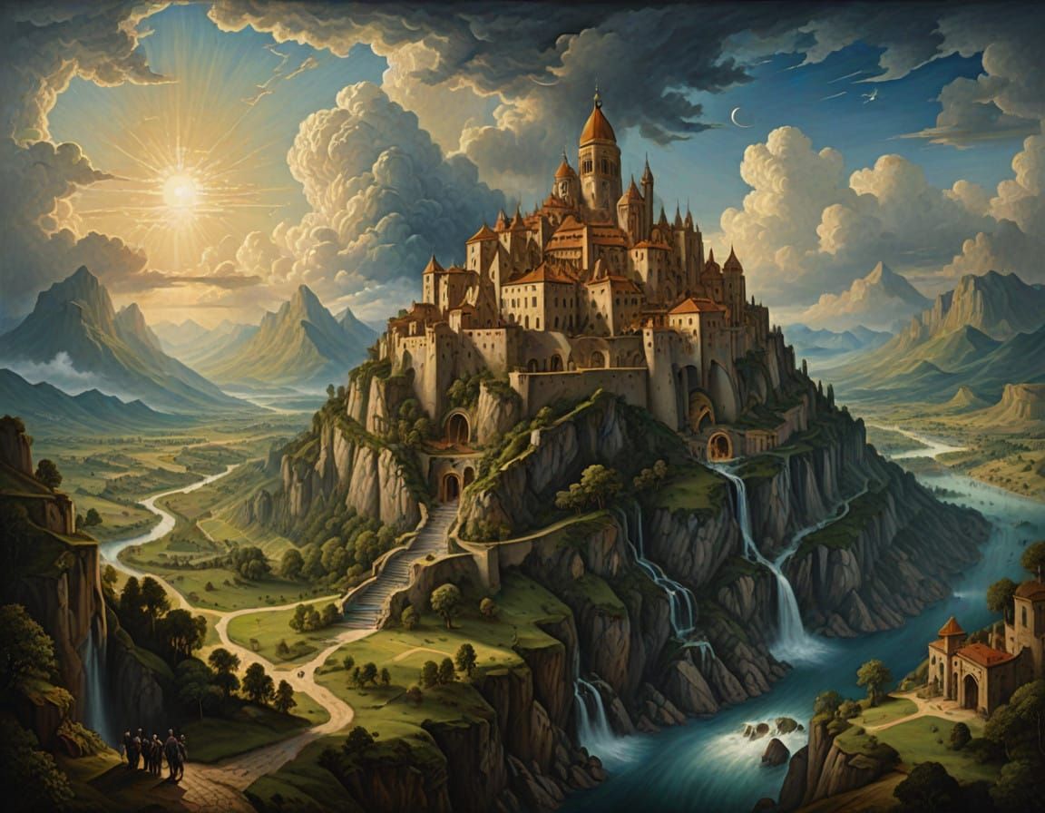 Epic Heavenly Realm in Renaissance Style