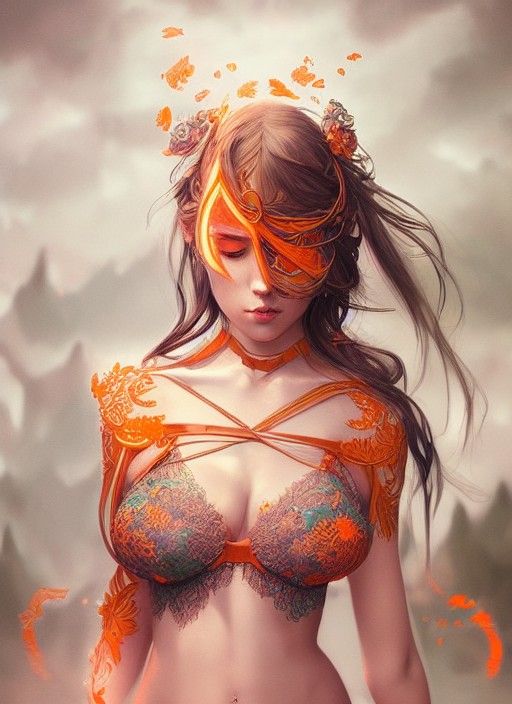 Fantasy Goddess in Holographic Astral Illustration