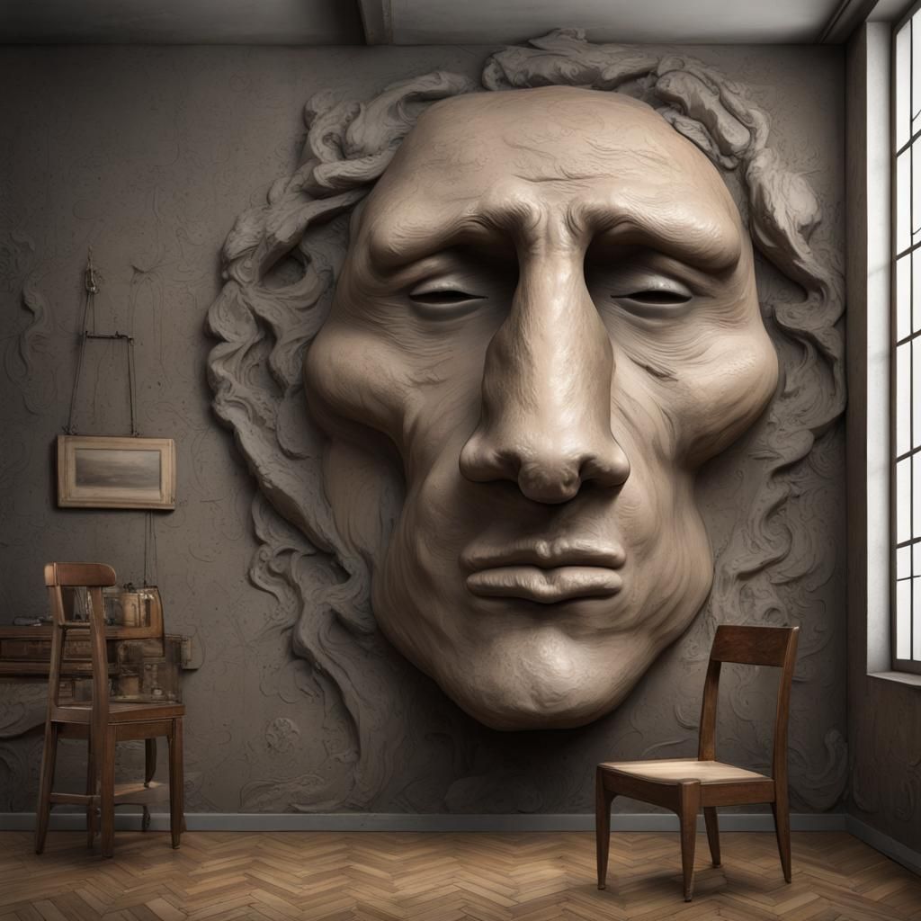 Eerie Antique Room with Noses, Matte Painting