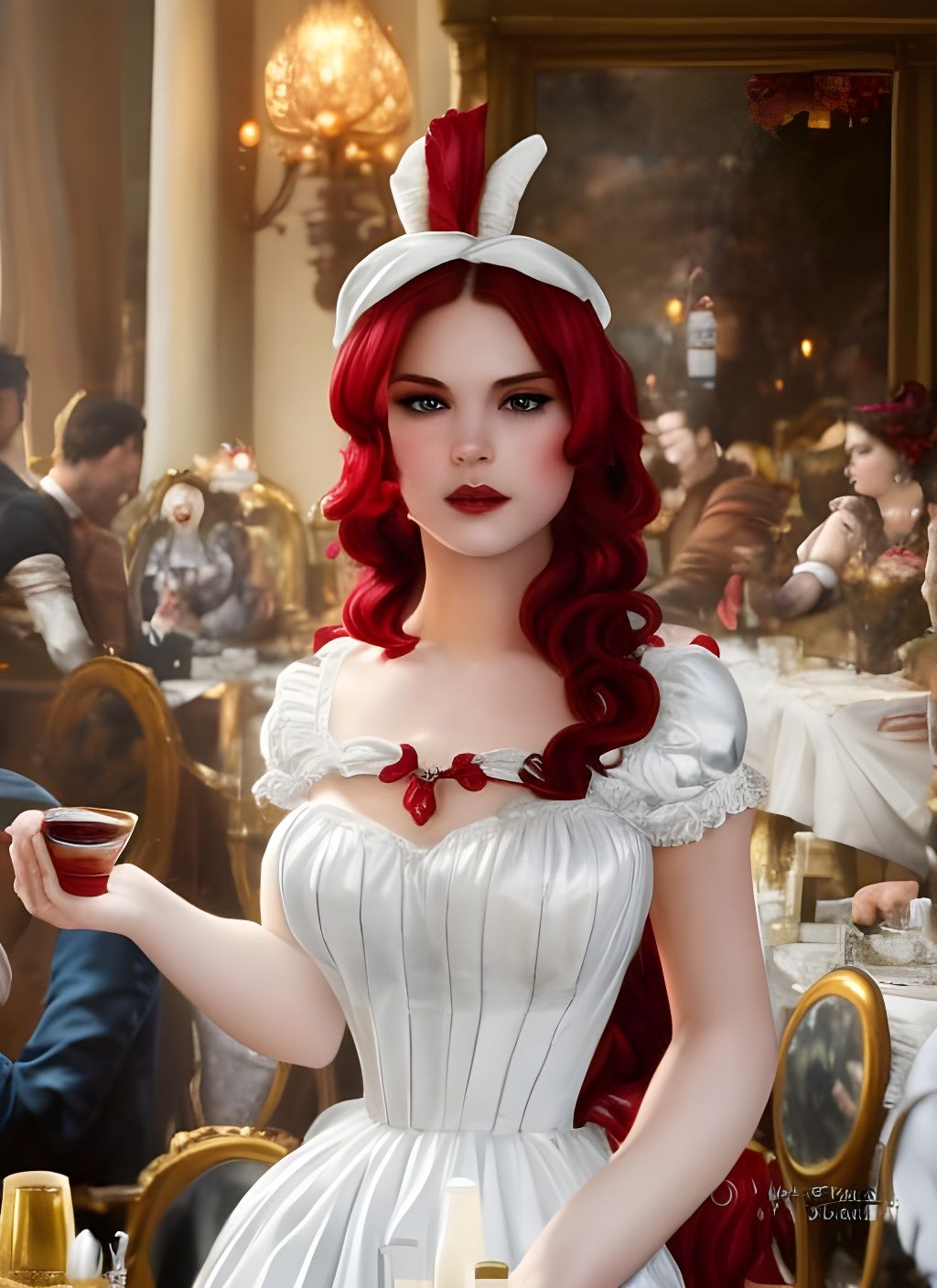 French Maid Erza Scarlet Portrait: Digital Art