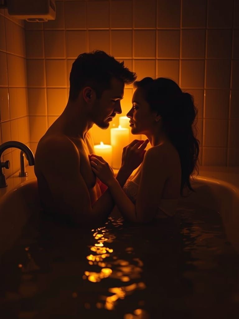 Intimate Candlelit Moment of Vulnerability and Love